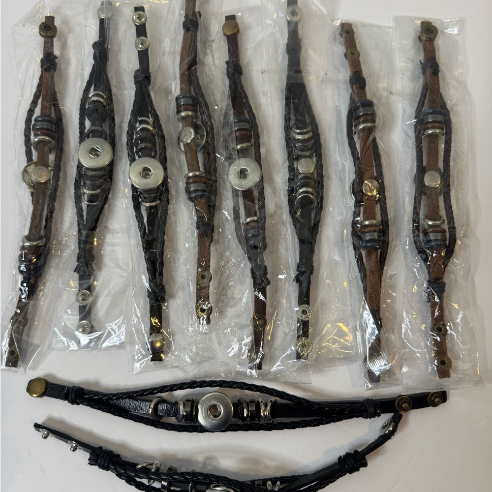 (10) Snap Button Bracelets Bundle